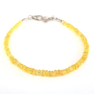 Sarı Safir Bileklik 3mm (Gümüş)