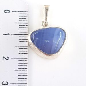 Alternative view of Mavi Kalsedon Kolye Ucu (Gümüş)