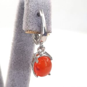 Alternative view of Kırmızı Akik Küpe (Gümüş)