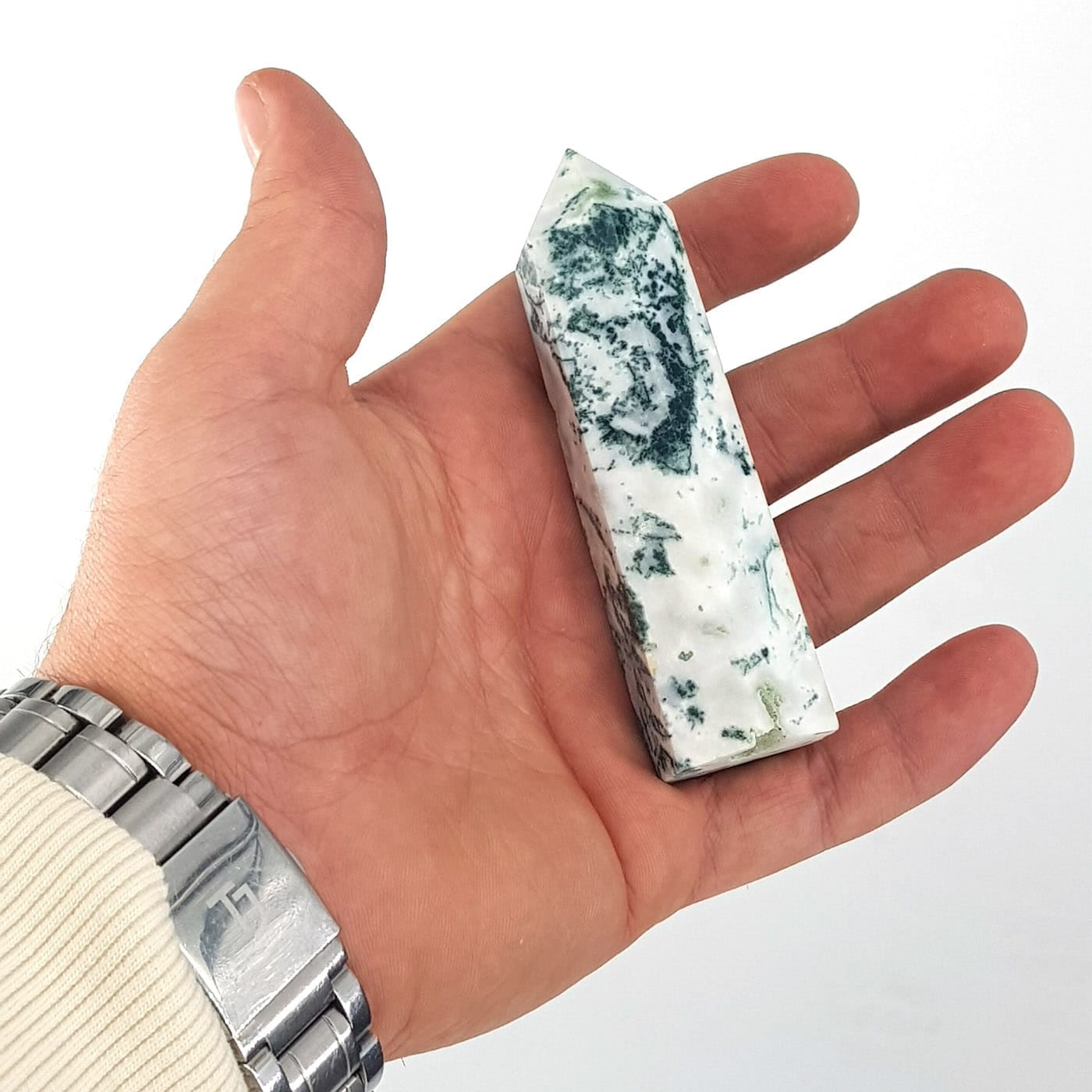 Yosunlu Akik (Moss Agate) Obelisk - Görsel 2