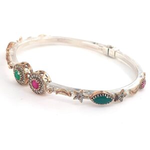 Yakut , Zümrüt Bileklik (Gümüş)