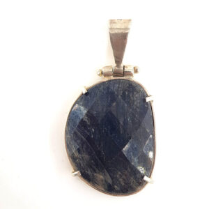 Safir Kolye Ucu Faset (Gümüş)