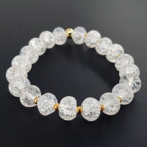 Necef (Dağ Kristali) Bileklik Rondela Gold 8mm