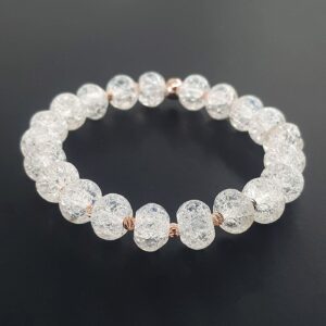 Necef (Dağ Kristali) Bileklik Rondela Rose 8mm