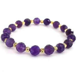 Ametist Bileklik Faset 8mm