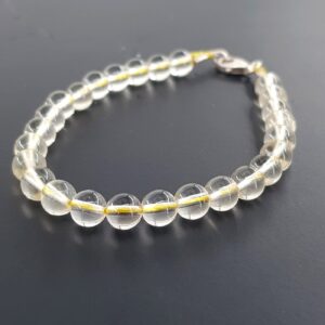 Kristal Kuvars Bileklik (Gümüş) 6mm