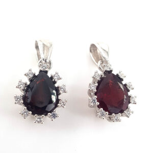 Garnet (Lal) Kolye Ucu (Gümüş)