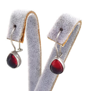 Garnet (Lal) Küpe (Gümüş)