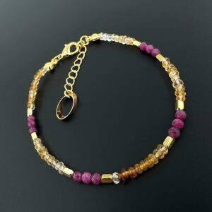 Yakut / Hessonite Garnet Halhal 3mm