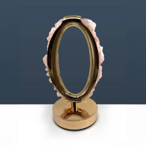 Pembe Kuvars Gold Standlı Gece Lambası