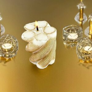 Premium Esanslı Spiral Enerji Mum Yaldızlı