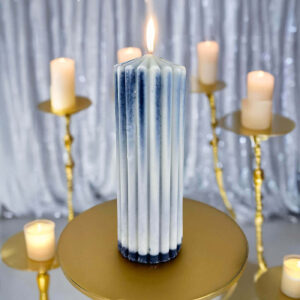 Premium Esanslı Sonsuz Duruş Mum Beyaz-Mavi