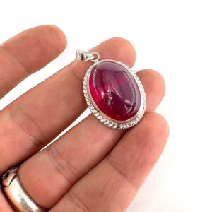 Alternative view of Star Yakut Kolye Ucu El İşi (Gümüş) 6A+