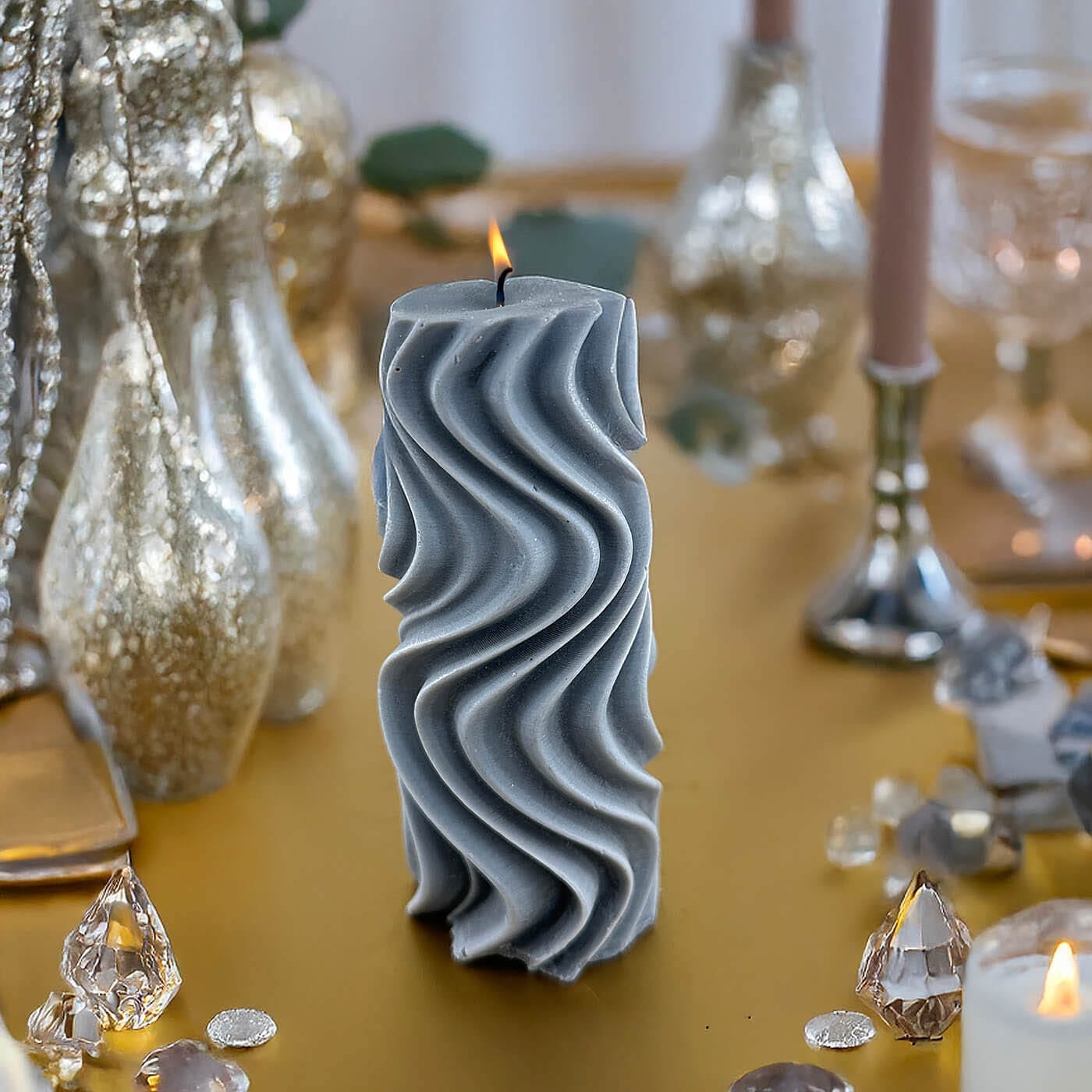 Premium Esanslı Ayışığı Dansı Mum Gri