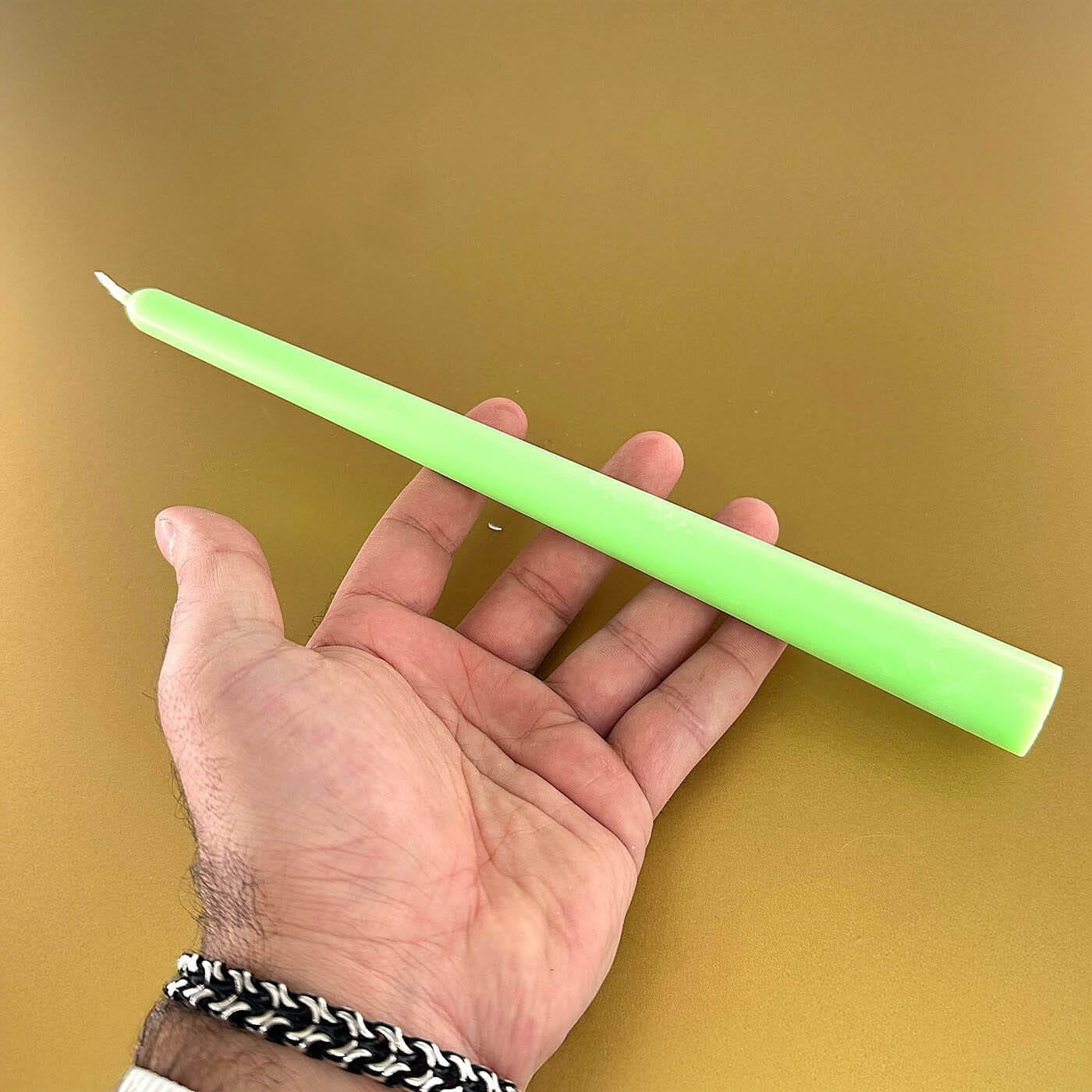 Premium Esanslı Şamdan Mum Neon Yeşil - Görsel 2