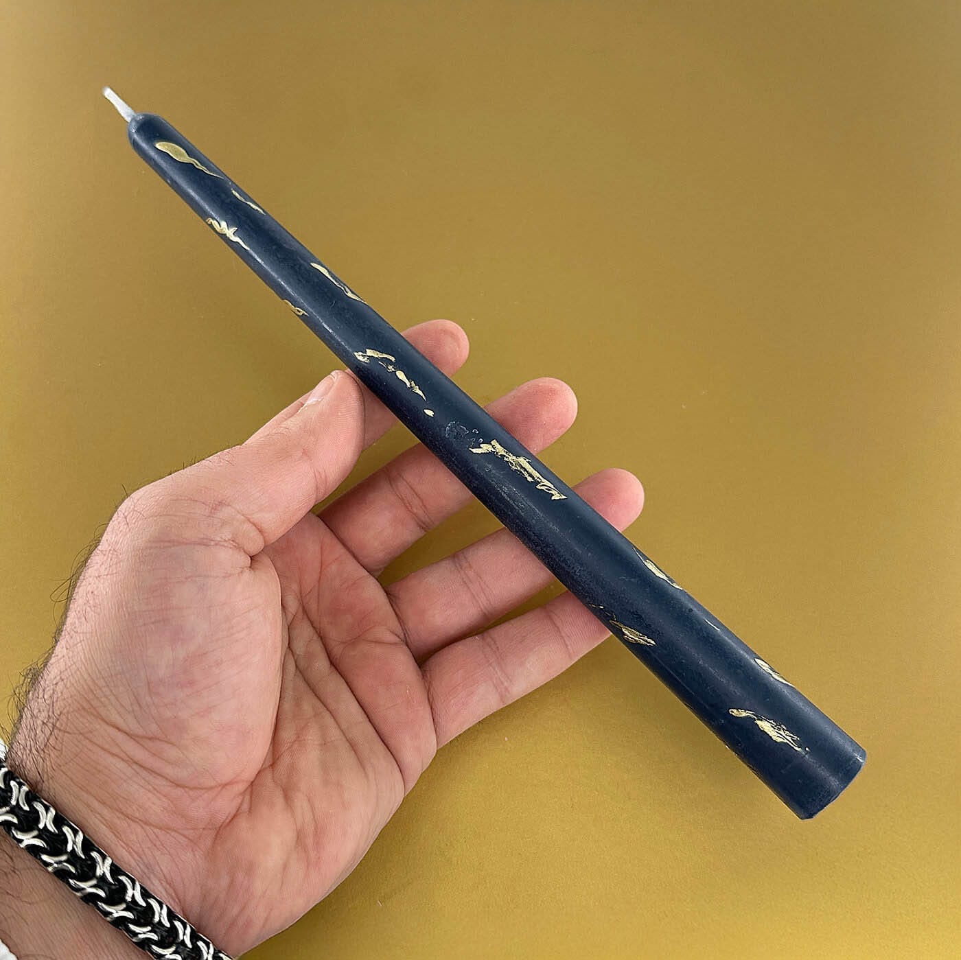 Premium Esanslı Şamdan Mum Siyah - Gold - Görsel 2