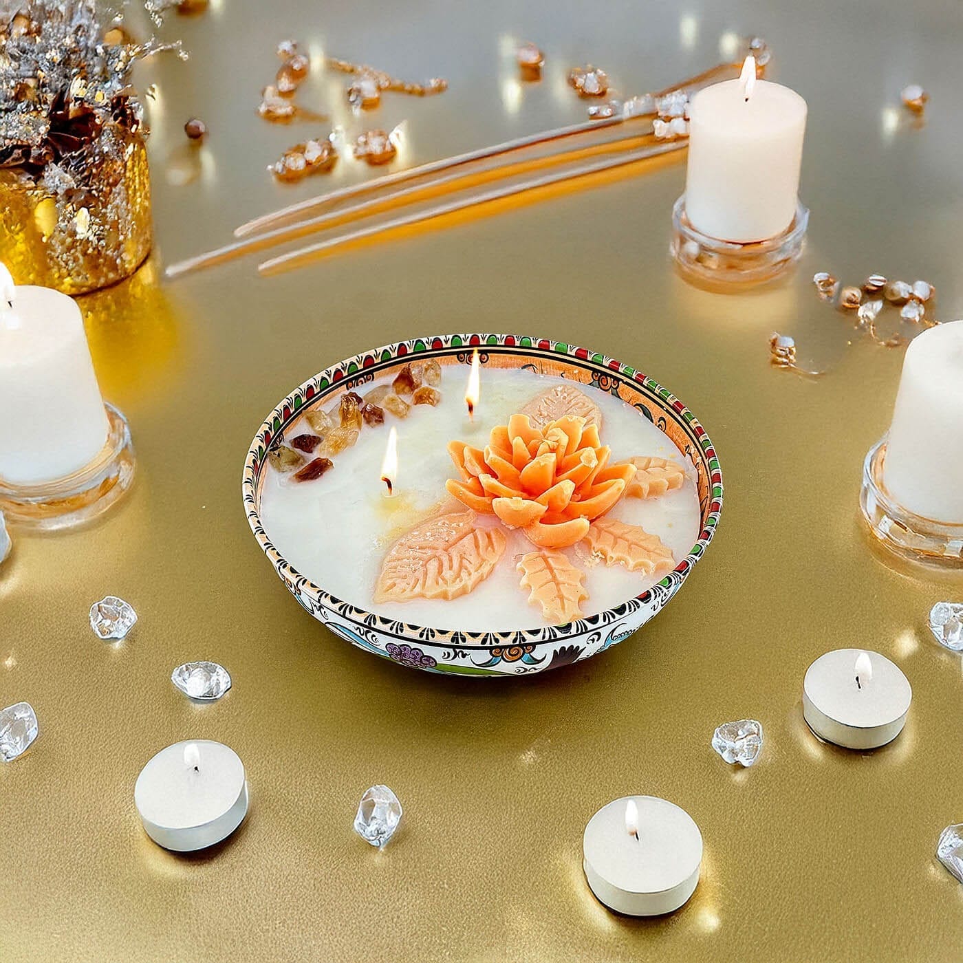 Premium Esanslı Lotus Sitrin Kase Mum