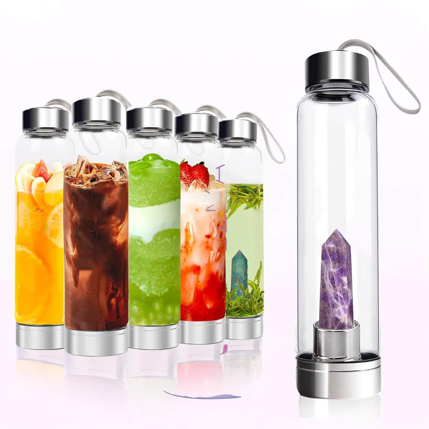 Dumanlı Kuvars Silver Su Matarası - Görsel 2