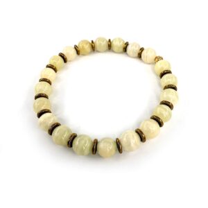 Yeşil Kalsit Bileklik 8mm Gold Hematit