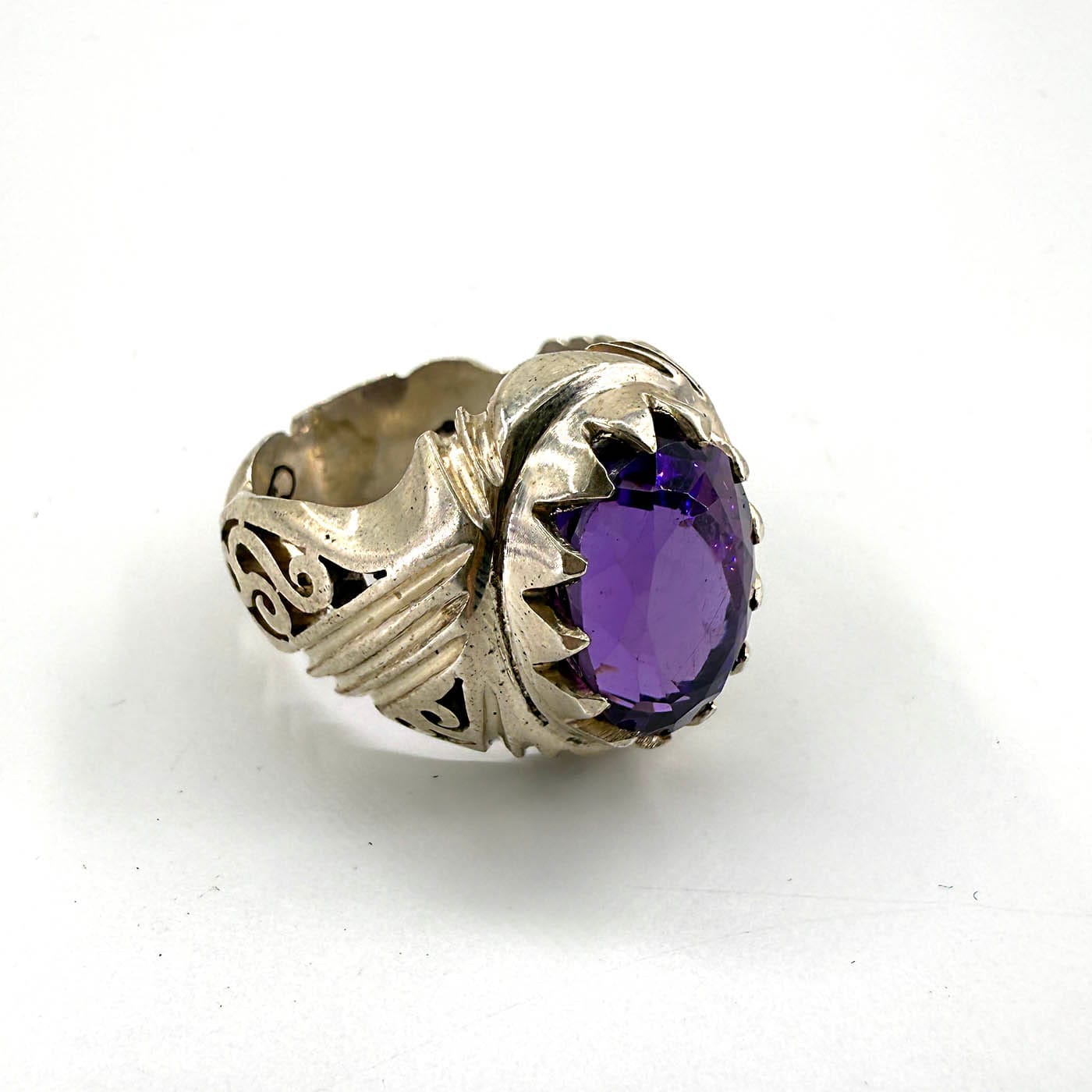 Ametist Erkek Yüzük Gümüş