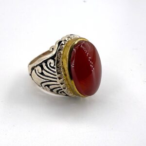 Akik Erkek Yüzük Gümüş