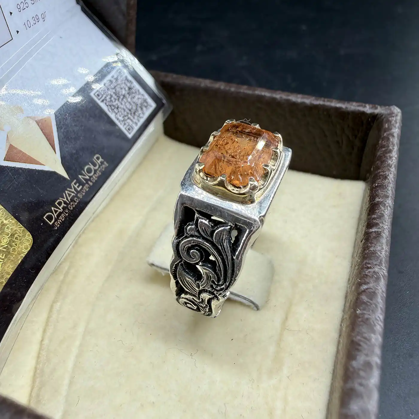 Sertifikalı Emperial Topaz Erkek Yüzük (Gümüş) AAA - Görsel 3