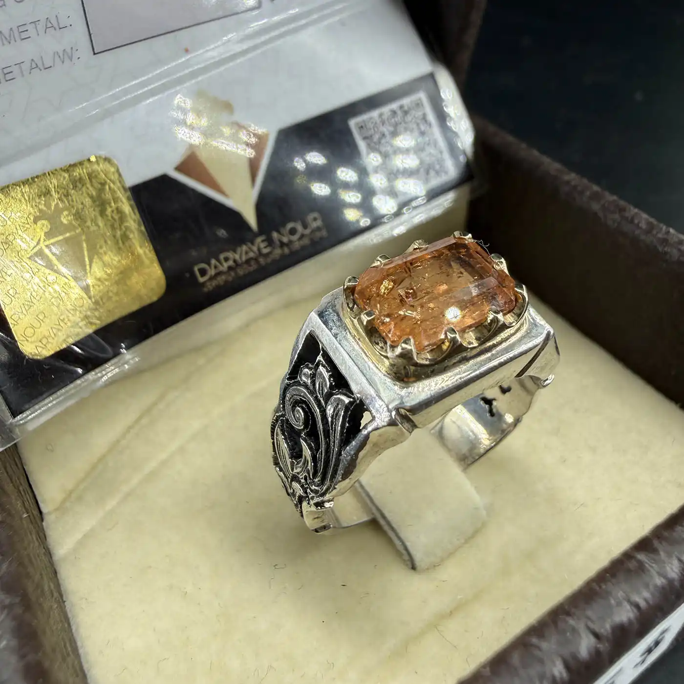 Sertifikalı Emperial Topaz Erkek Yüzük (Gümüş) AAA - Görsel 2