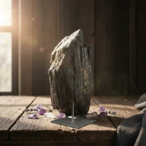 Siyah Turmalin Ham Taş Standlı